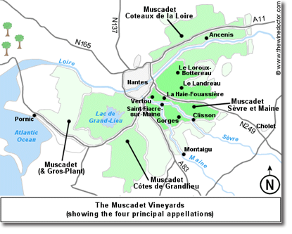 Muscadet Wine Map