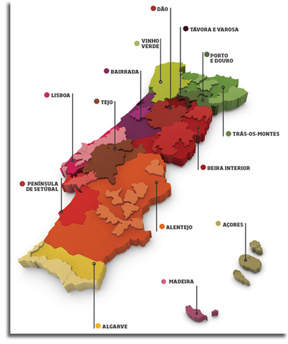 Portugal Wine Regions Map